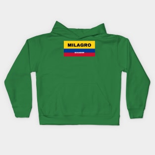 Milagro City in Ecuadorian Flag Colors Kids Hoodie